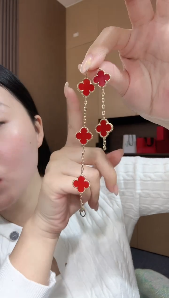 【闪购商品】玛瑙/玉髓手链18K金镶嵌红色k黄，五花手链GHJ  