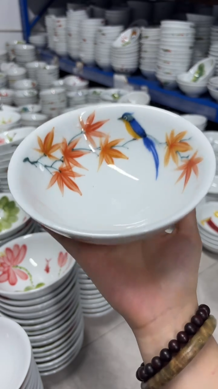 瓷片景德镇手绘釉中彩（食品级）壮壮碗