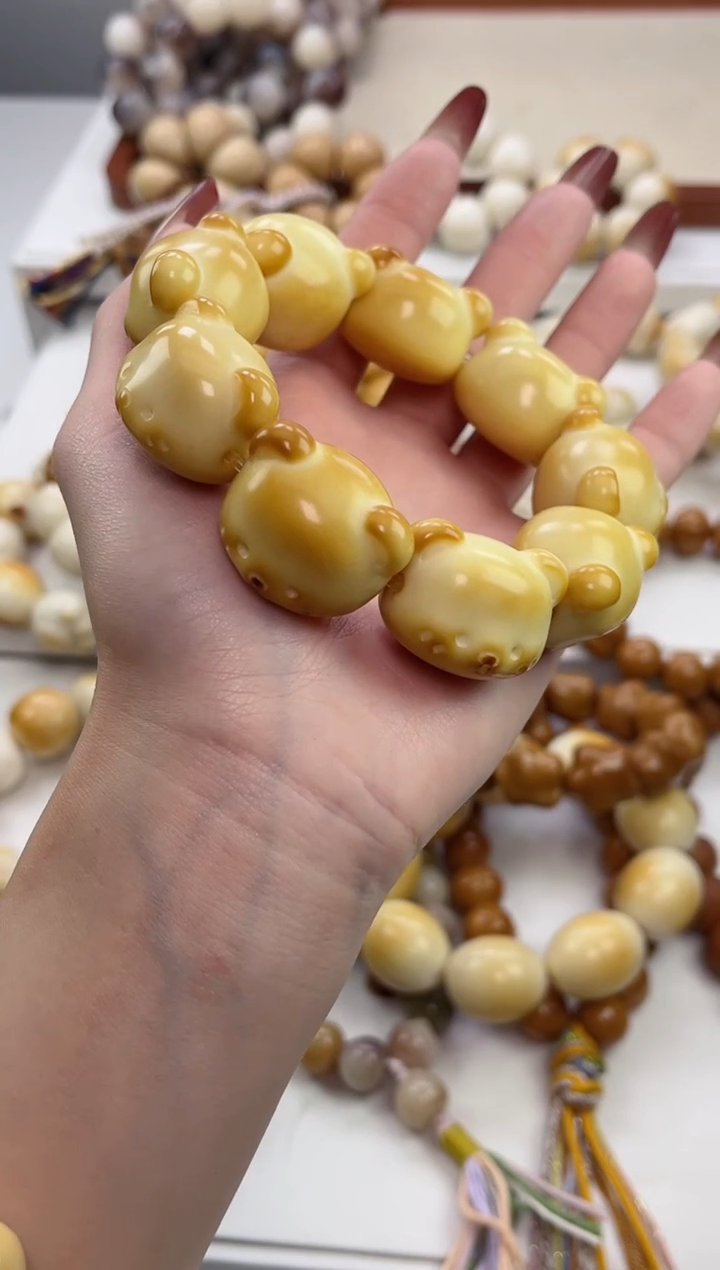 手串菩提根/象牙果象牙果溏心熊熊20*27mm手串