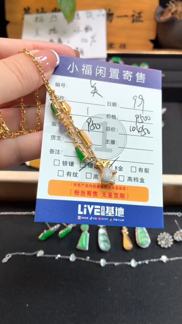 套链18K金镶嵌翡翠关**们套链