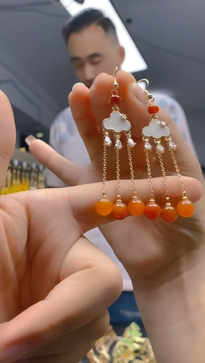 【闪购商品】翡翠耳饰合金0133翡翠耳钩