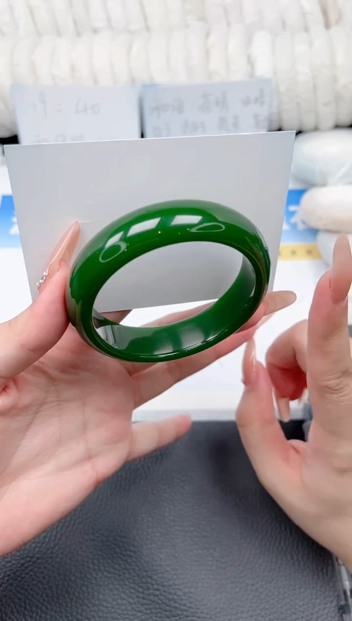 和田玉手镯未镶嵌104-菠菜58.6