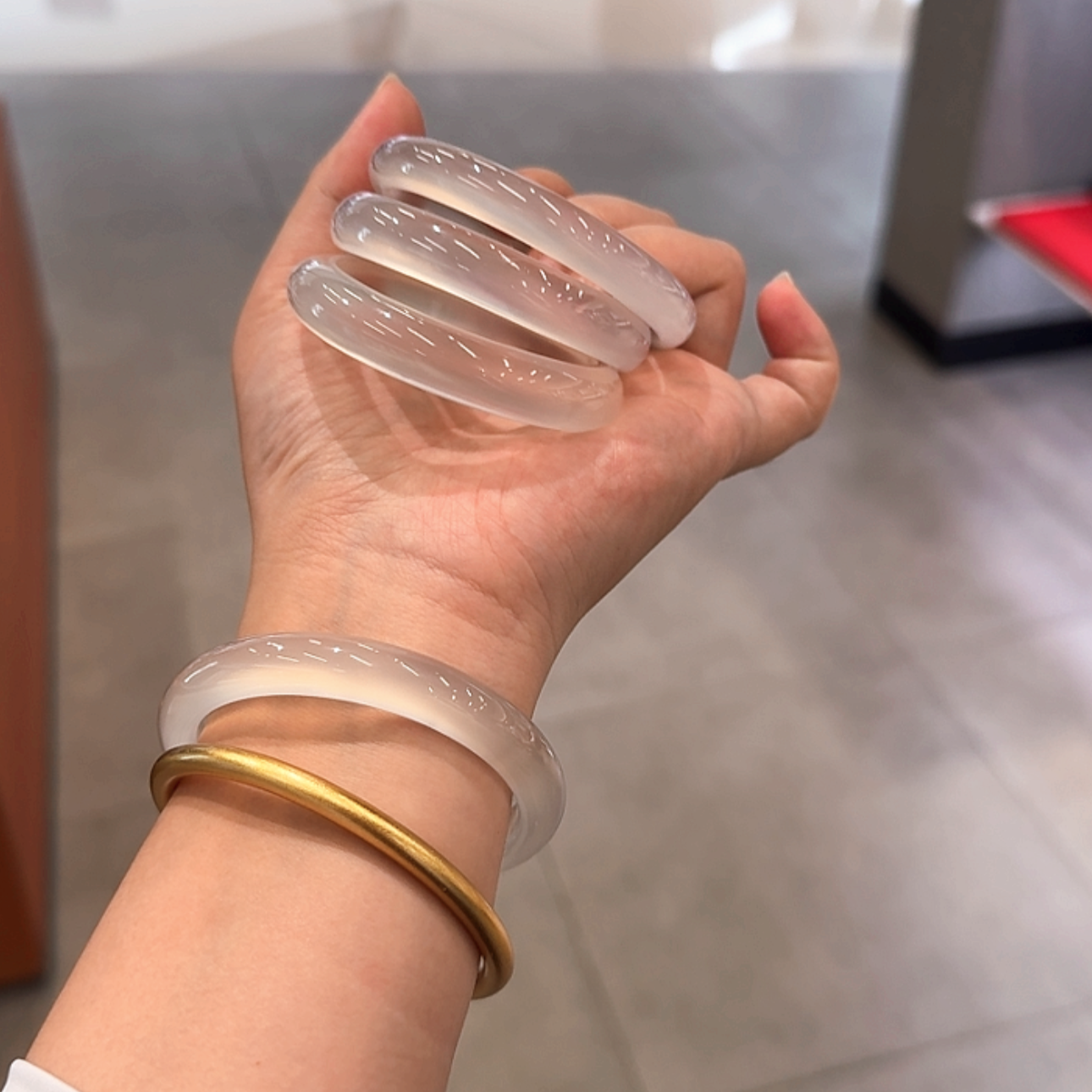 天然玉石白月光天然正品玛瑙玉髓手镯玉髓荔枝冻手镯多样性发一