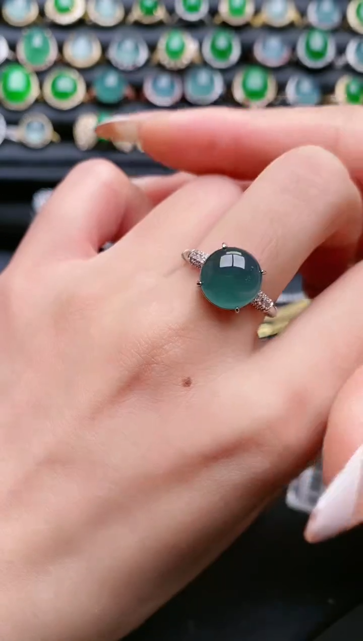 【闪购商品】翡翠戒指银S925镶嵌11111111
