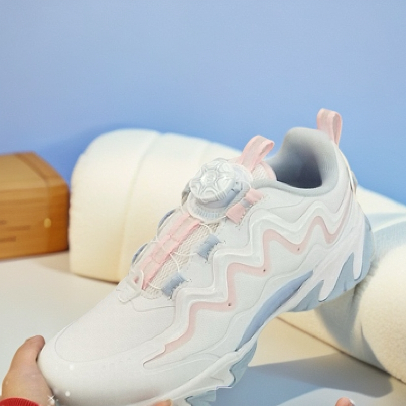 女童休闲运动鞋犟弹科技旋钮扣低帮舒适透气跑步鞋