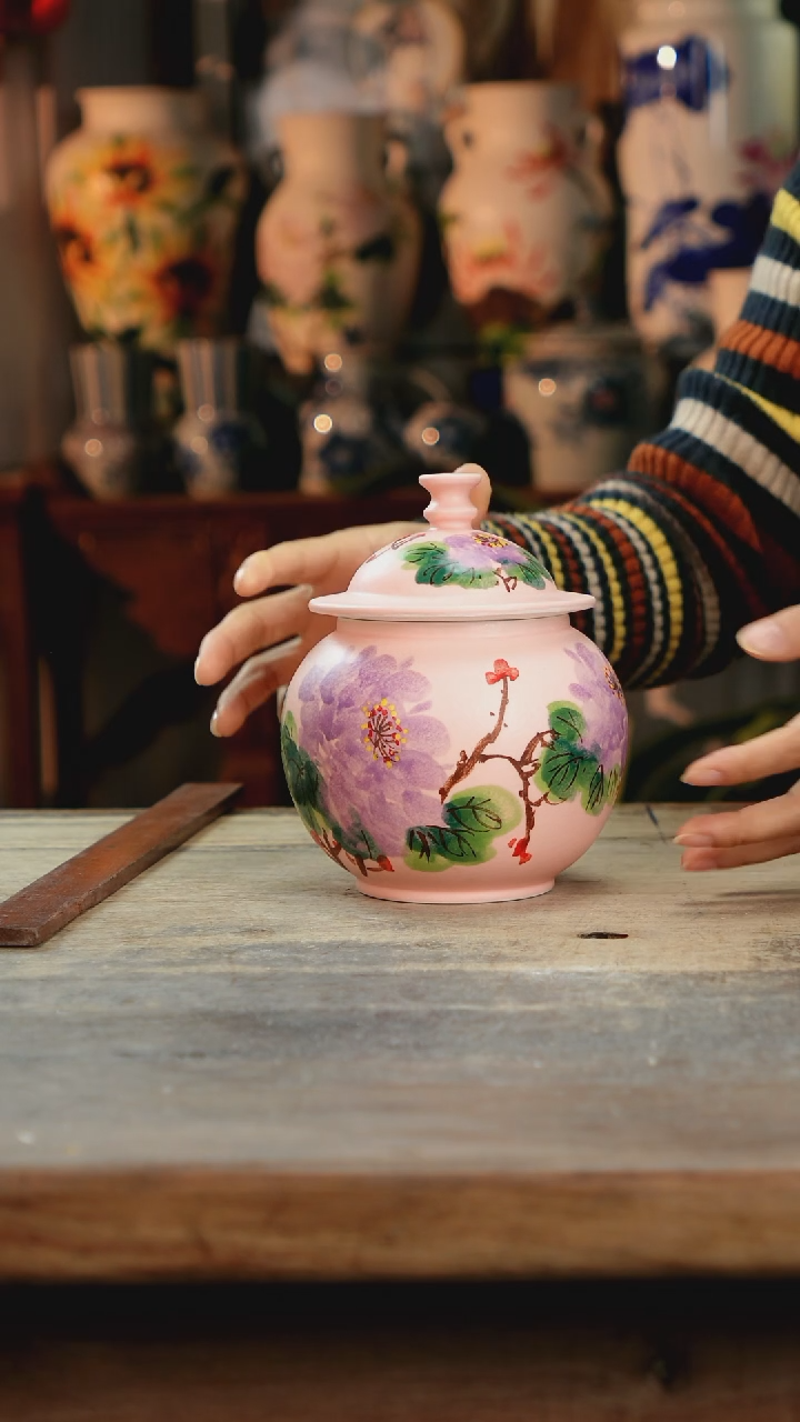 【闪购商品】瓷片景德镇纯手工釉下彩精品花瓶