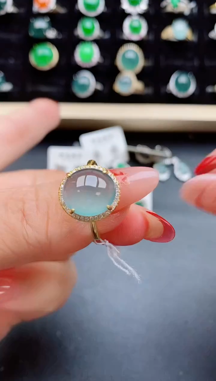 【闪购商品】翡翠戒指银S925镶嵌50800