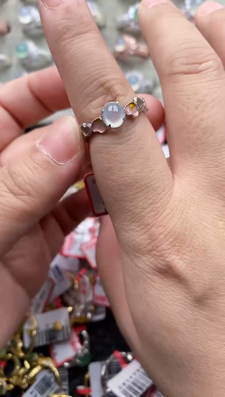 【闪购商品】翡翠戒指银S925镶嵌3333--7