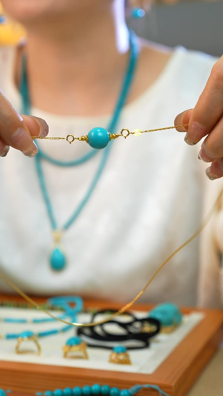 绿松石银S925镶嵌吊坠天然绿松石～多样性发一