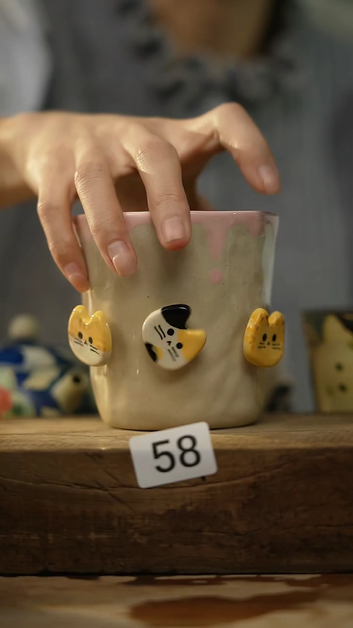 【闪购商品】瓷片设计师可爱转转系列  咖啡杯