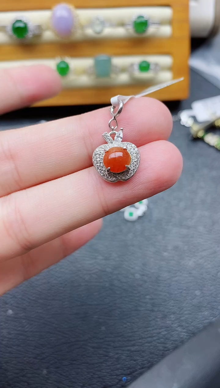 银S925镶嵌戒指翡翠1