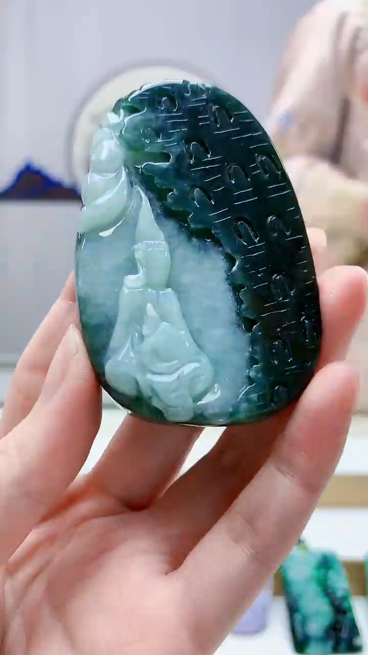 未镶嵌定制翡翠4812zm-毛货挂件17无相