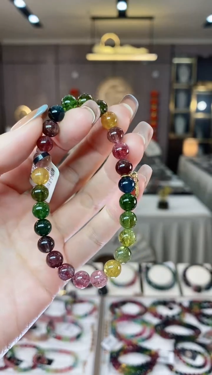 【闪购商品】碧玺单圈手串7mm+未镶嵌一物一证dan