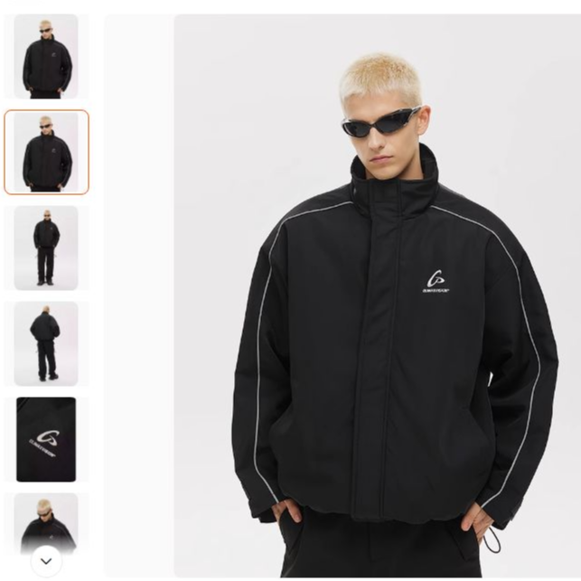 W07-111270-CLI秋冬季液态银飞盘棉服夹克