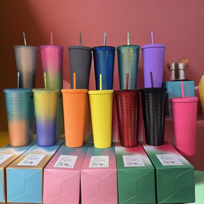 710ml 钻石杯带吸管