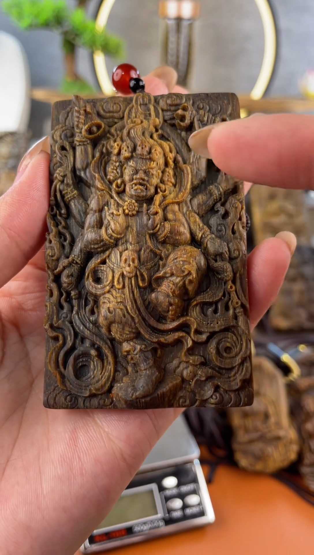 木木雕款芽庄 大黑天 8cm送养香瓶 