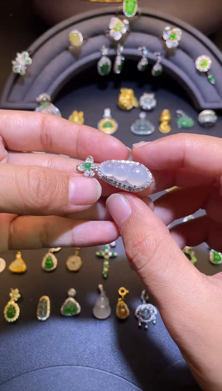 吊坠(不含链)银S925镶嵌翡翠1