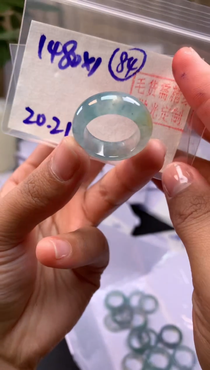 【闪购商品】定制翡翠未镶嵌戒圈#1480元-毛货需精细抛光