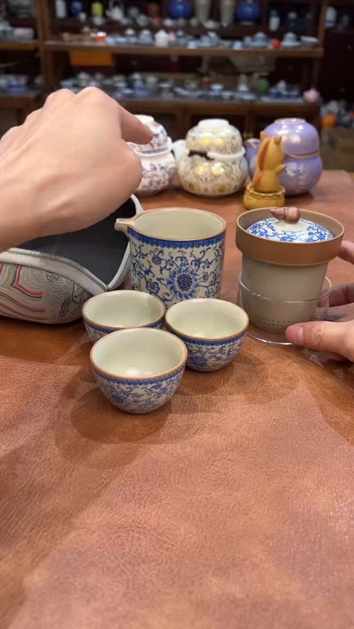 真的很便宜会开片的旅行茶具