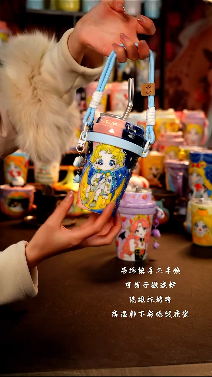 景德镇手工手绘陶瓷杯杯