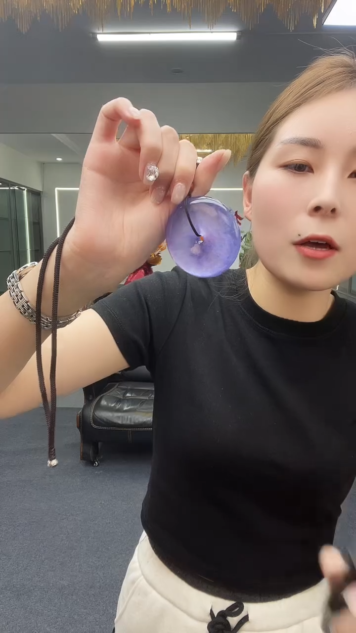 紫色厚平安扣吊坠多样性发货一件