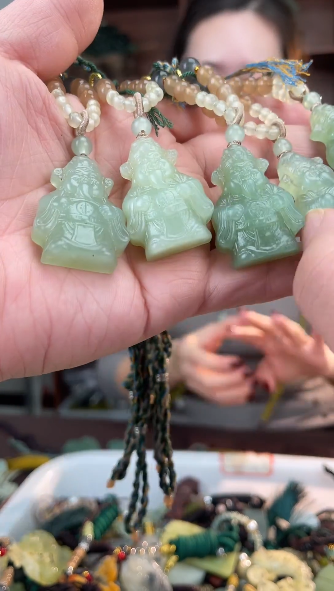 未镶嵌蛇纹石玉颈饰多样性发货拍一发一