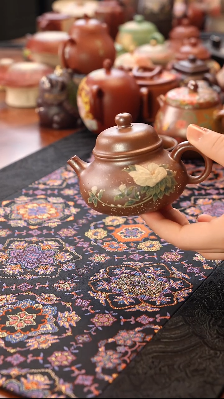 茶壶紫砂柴烧小白花容天