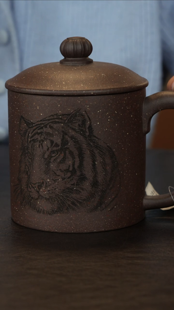 【闪购商品】紫砂茶杯直播福利马方远虎奔锦绣盖杯