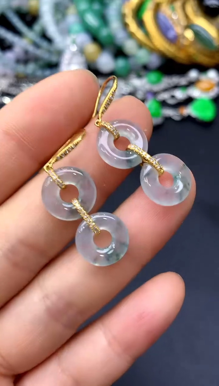 18K金镶嵌翡翠耳饰216-中国好珍宝