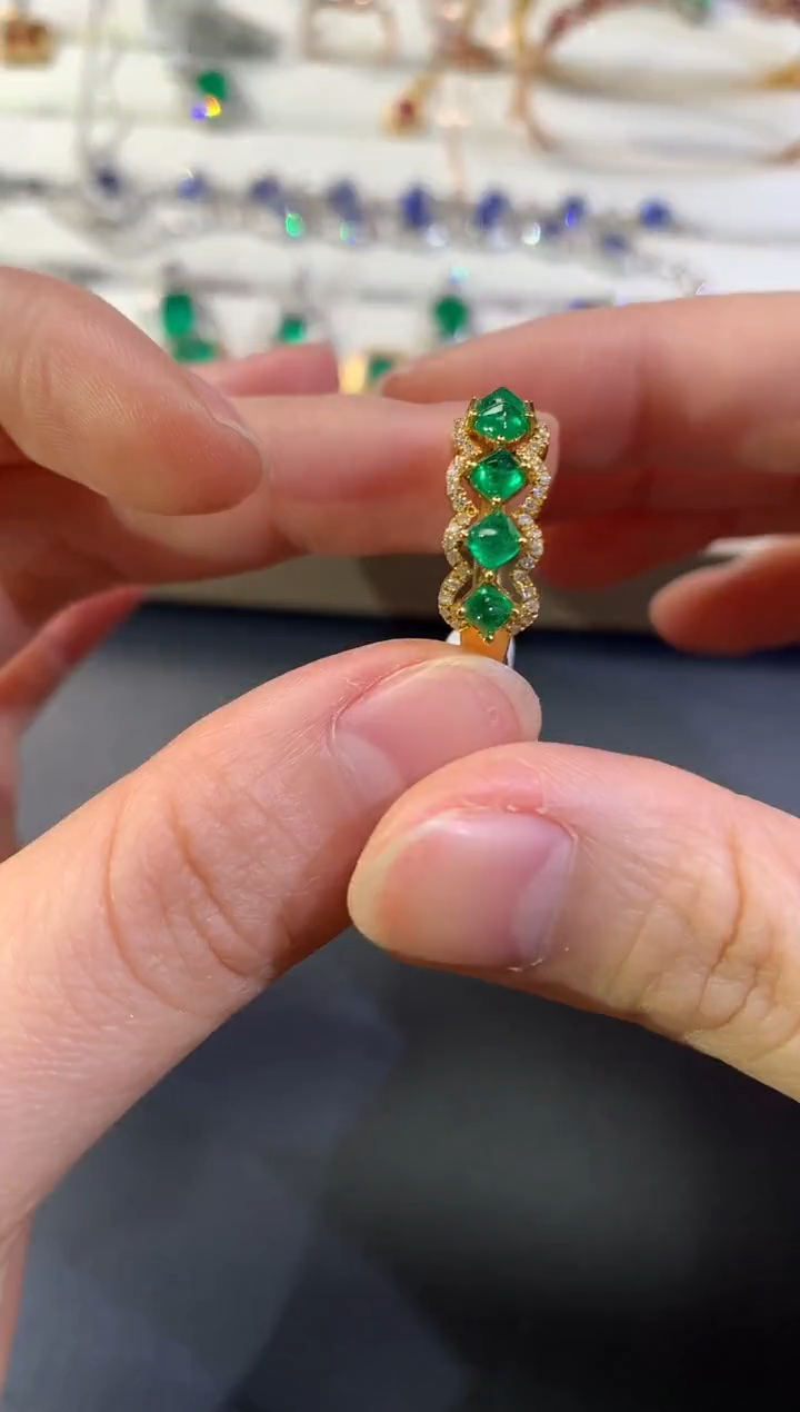 【闪购商品】祖母绿戒指18K金镶嵌D241|6633