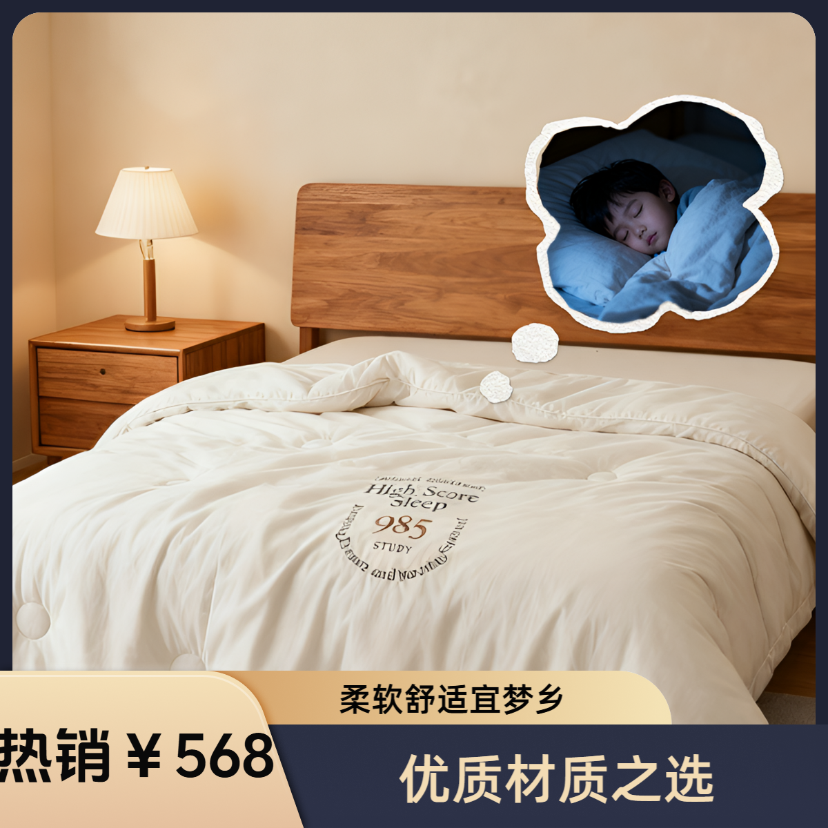 金榜题名*蚕丝*羊绒DANBAI1.5尺寸子母被-单人被