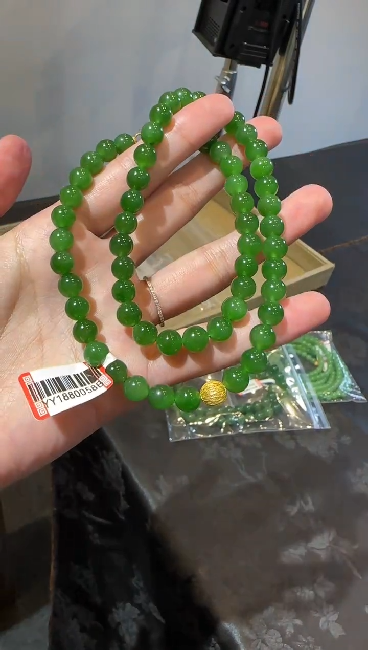 【闪购商品】和田玉手串18K金镶嵌1