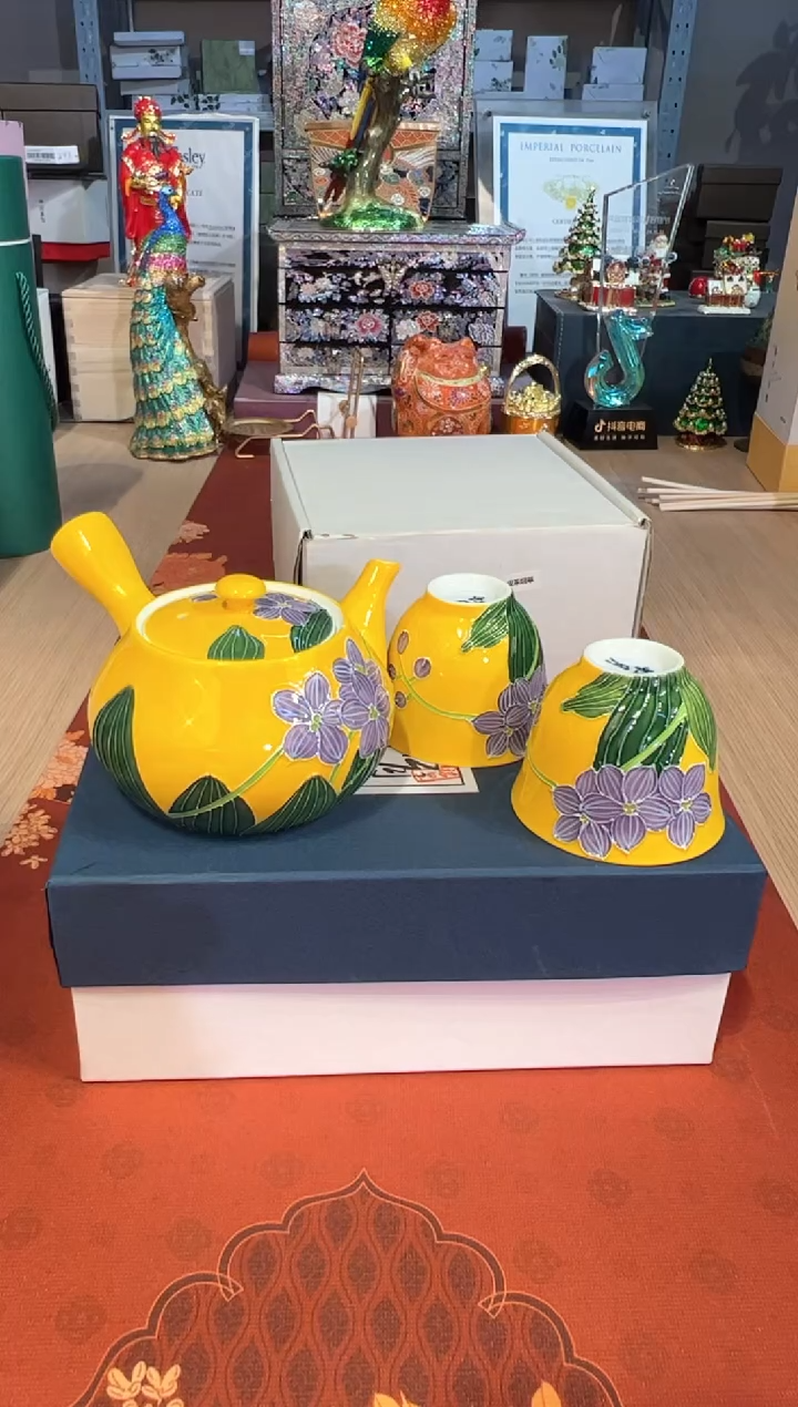 【闪购商品】杯40虹月窑黄一壶两杯