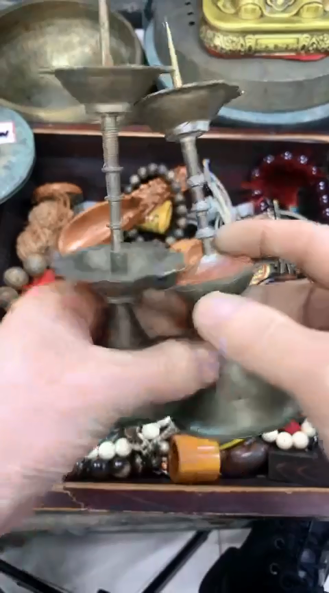 【闪购商品】一物一拍编号小高烛台一对