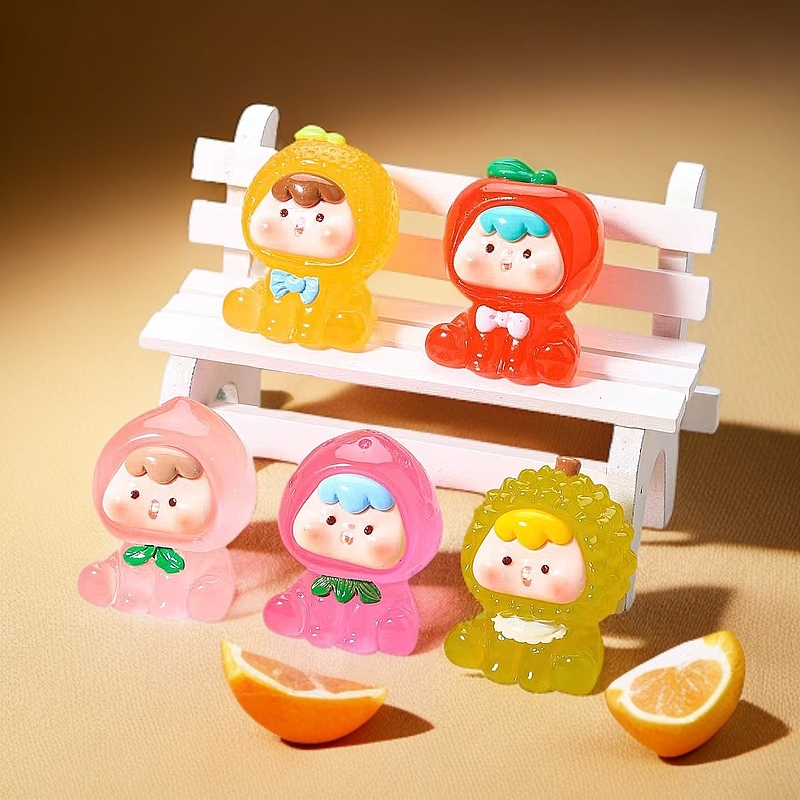 可爱立体水果崽崽树脂饰品