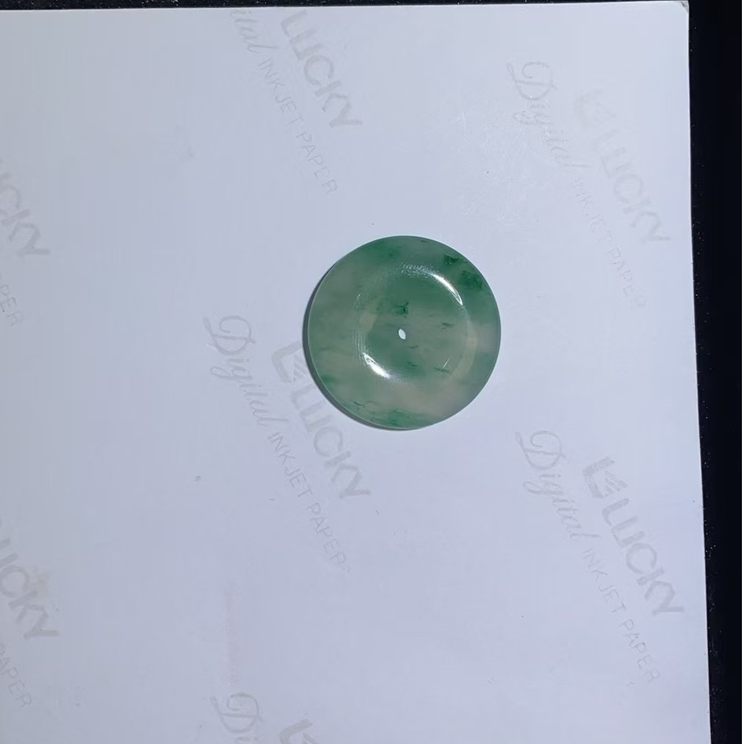 纯天然A货非洲翠冰飘花平安扣