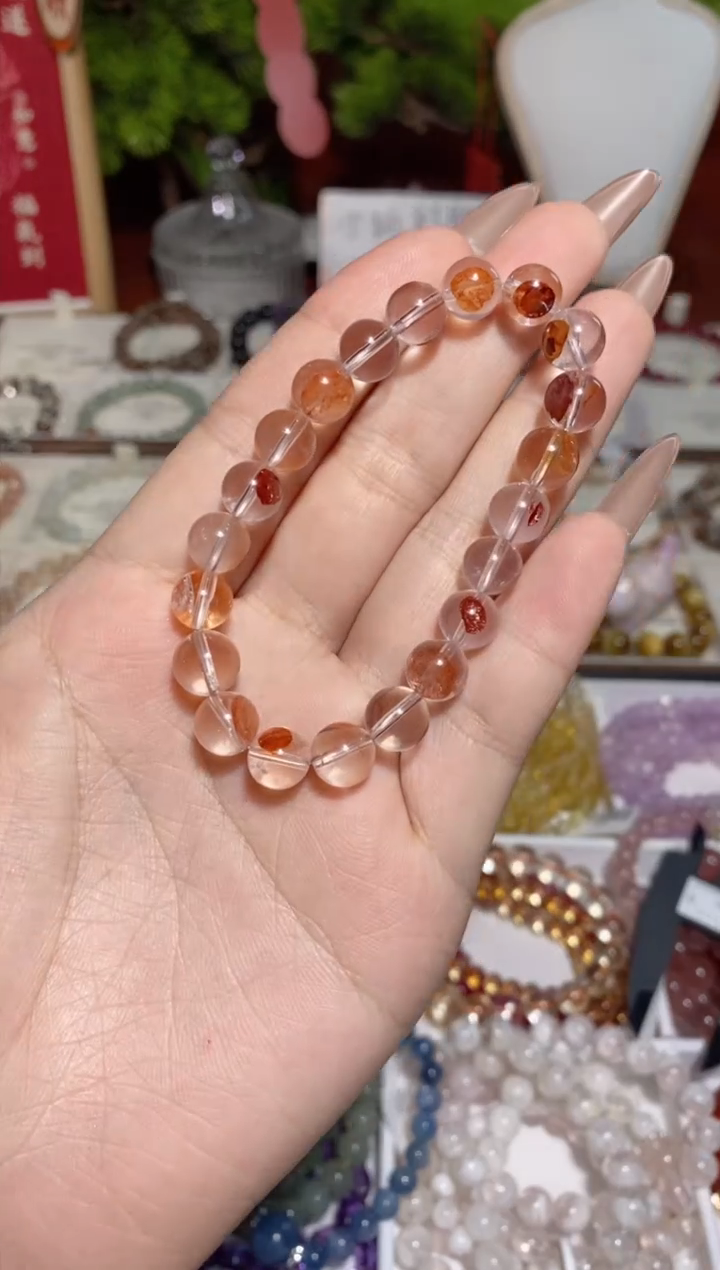 【闪购商品】水晶手串未镶嵌胶花8mm