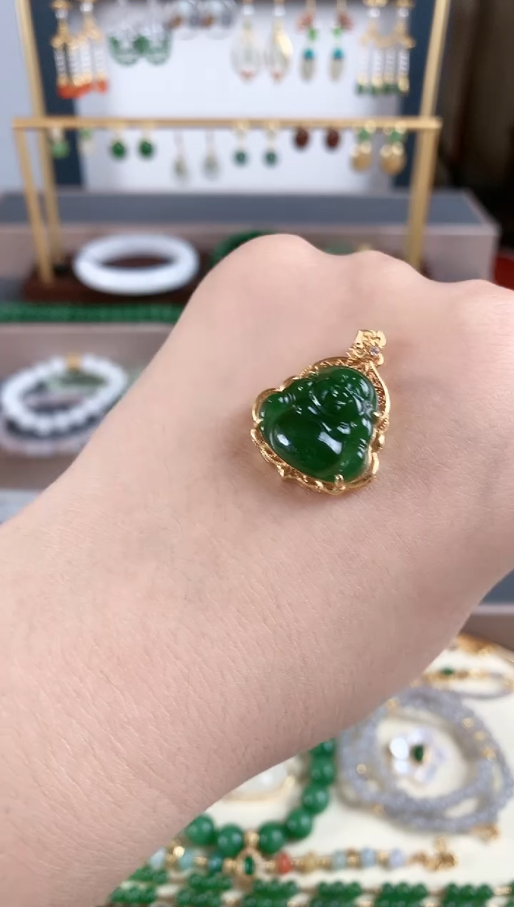 吊坠(不含链)银S925镶嵌和田玉1