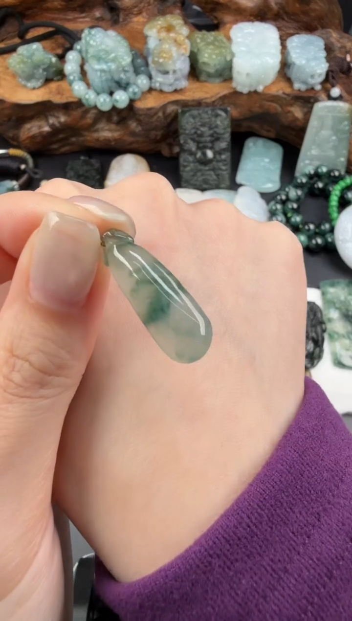 吊坠(不含链)18K金镶嵌翡翠翡翠饰品-280