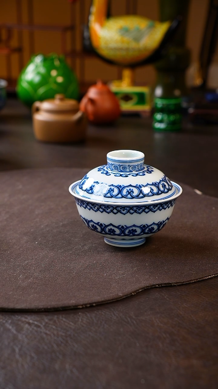 【闪购商品】骆深窑柴窑宝相盖碗