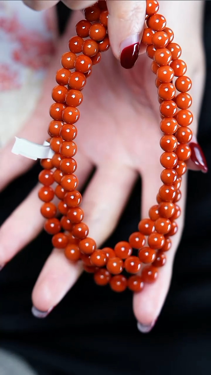 【闪购商品】南红玛瑙手串未镶嵌柿子@@SCSZ多-6.5mJ手工