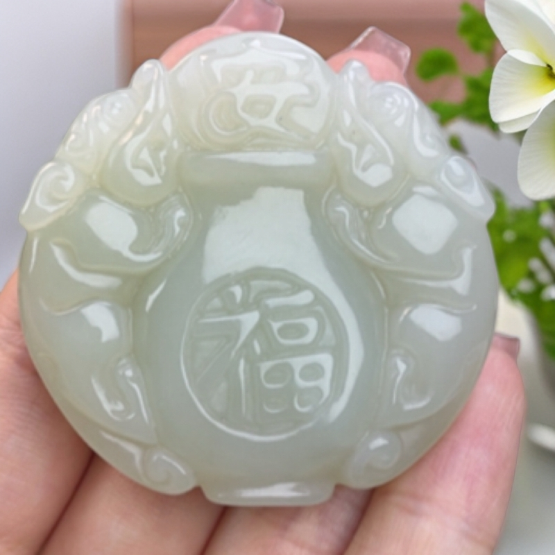 和田玉貔貅平安福男款吊坠