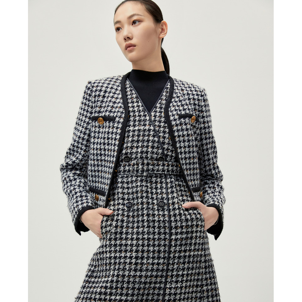【婷婷专属】NEXY.CO/奈蔻商场同款冬季新款小香风粗花呢短款外套