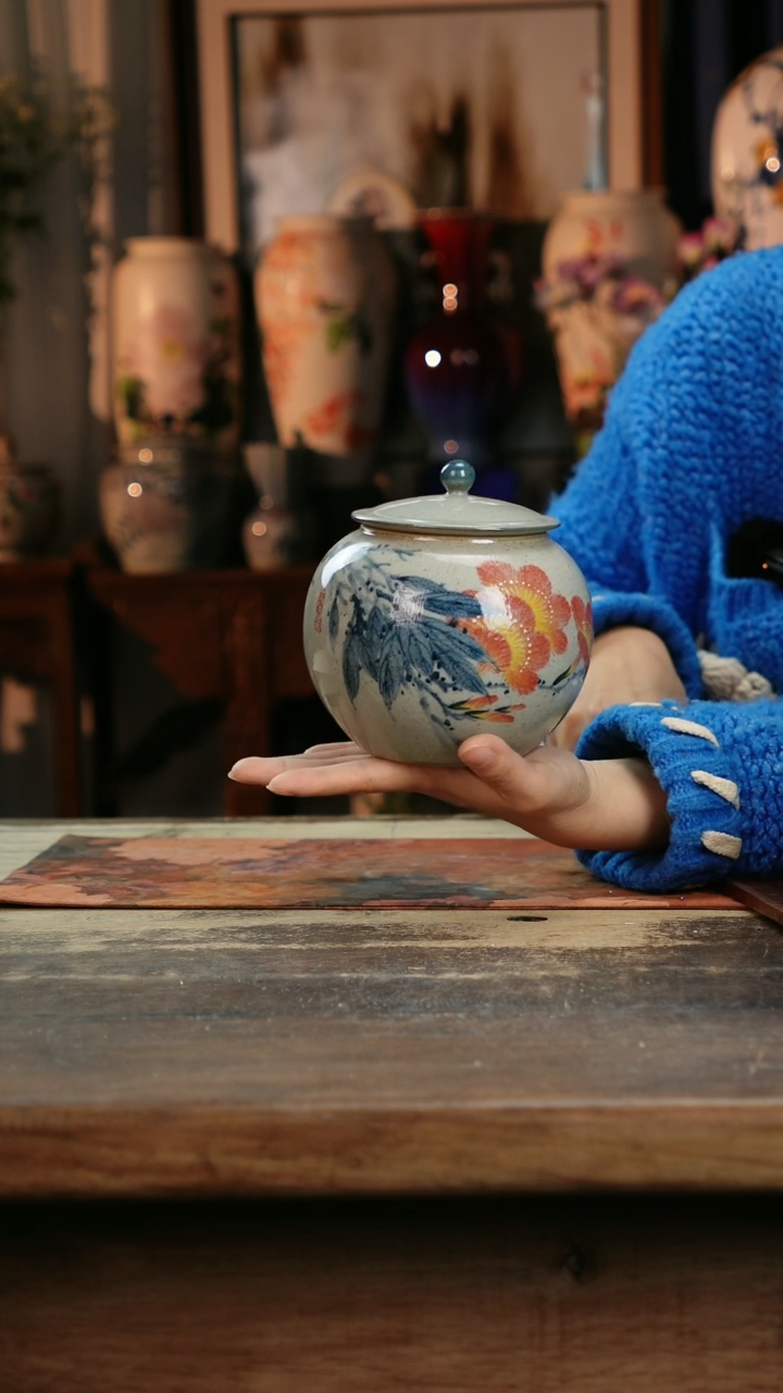 【闪购商品】瓷片景德镇纯手工釉下彩精品花瓶