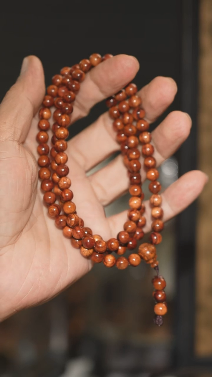 黄花梨/降香黄檀手串/手链海南黄花梨7mm长串