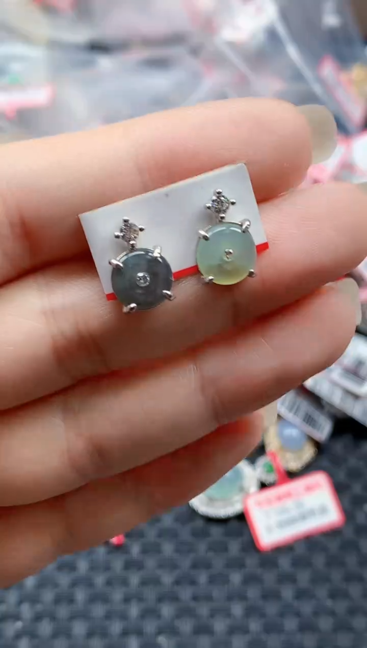 银S925镶嵌戒指翡翠天然A货缅甸翡翠