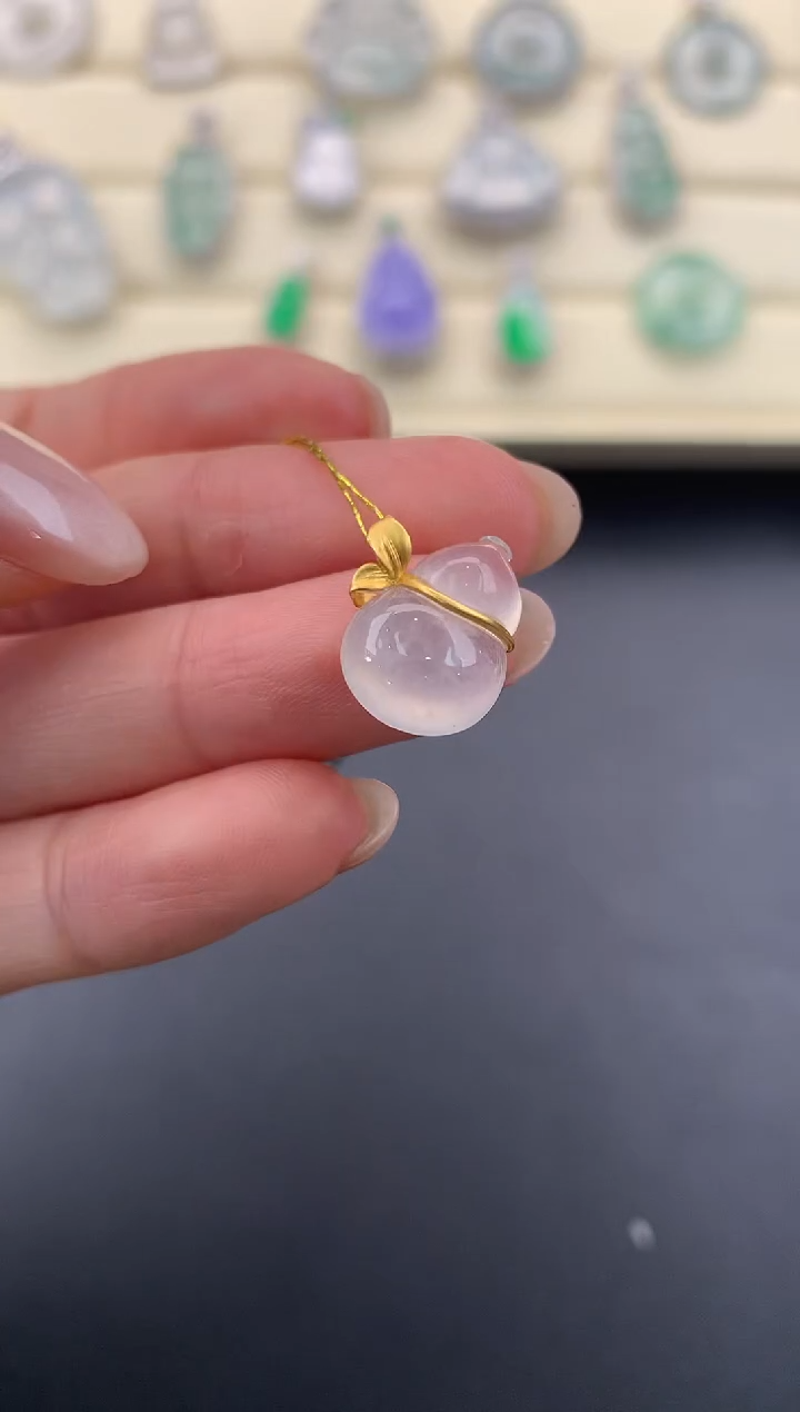 【闪购商品】翡翠颈饰18K金镶嵌X414      