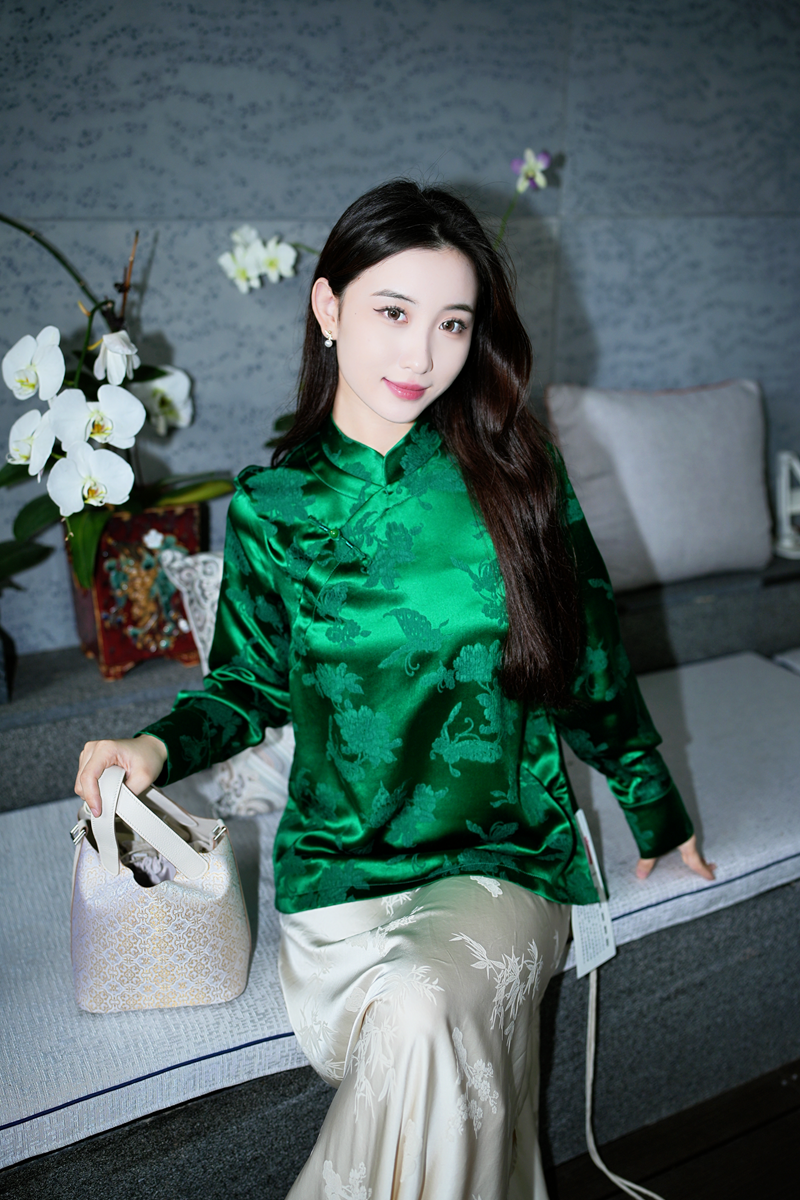 蓝大【阆苑】桑蚕丝立领上衣7457