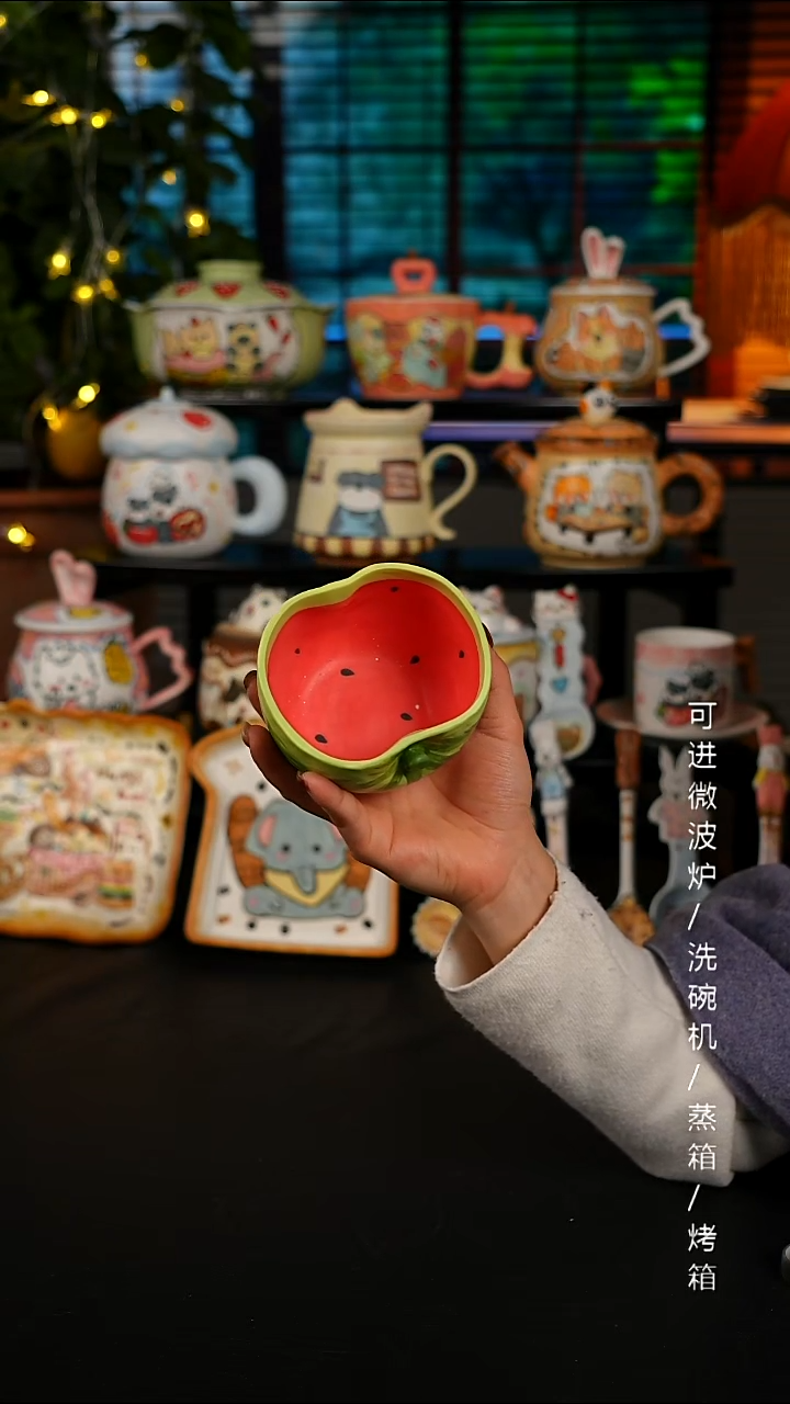 陶瓷无盖款景德镇高温釉下彩纯手绘创意瓷 默认微瑕 不退不换