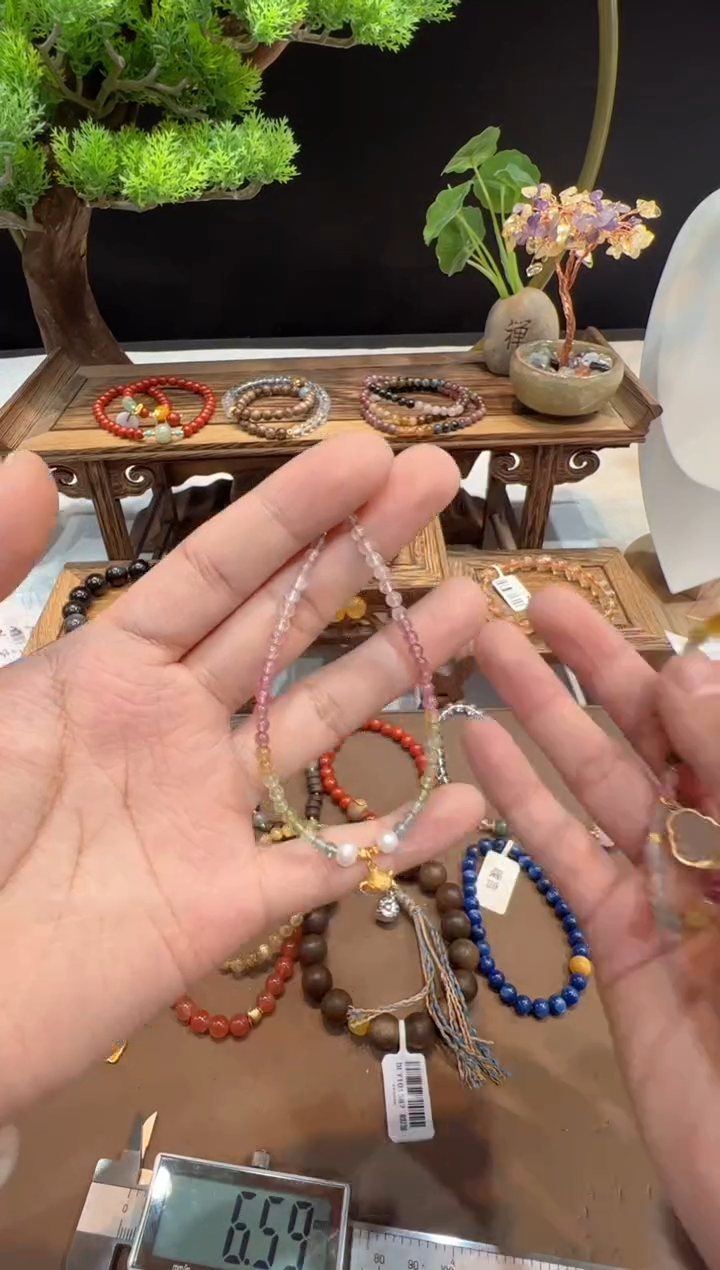 【闪购商品】碧玺手串银S925镶嵌@@手饰